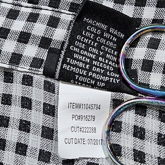 Torrid Top Womens 2X Black White Gingham Buttons LS Ruffles Boho Cottagecore - Picture 7 of 13